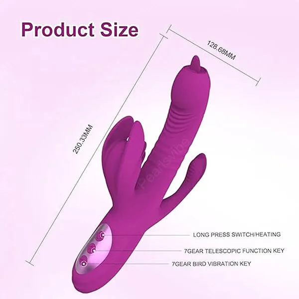 TripleBranchHeatedThrustingVibratingDildo — hình 7