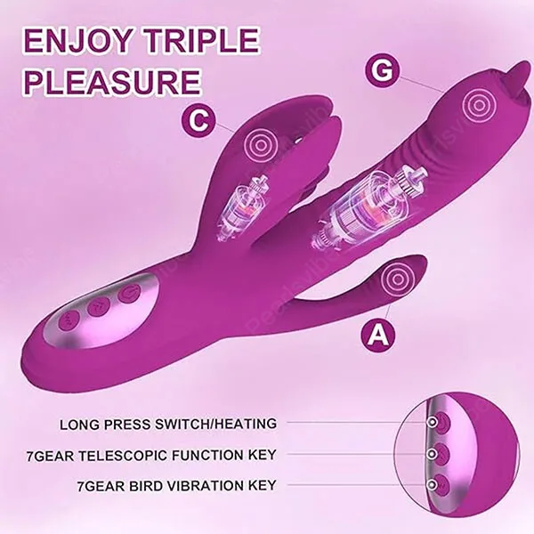TripleBranchHeatedThrustingVibratingDildo — hình 8