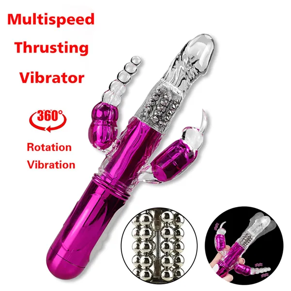 Ashura Triple-Headed Vibrating Dildo - Rotating & Thrusting — Compact Size & Convenient Charging