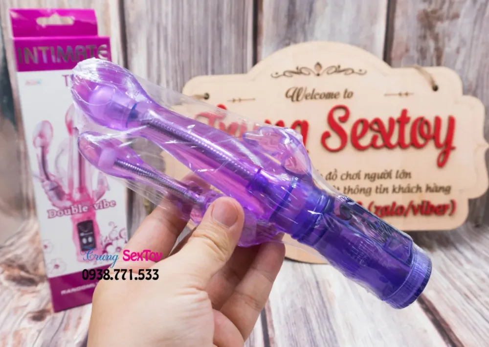 Tease Triple Head Vibrating Soft Silicone Dual Pleasure Toy — Perfect for Solo Play and Couples' Foreplay