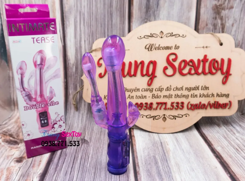 Tease Triple Head Vibrating Soft Silicone Dual Pleasure Toy — Advanced Vibration Modes for Tailored Satisfaction