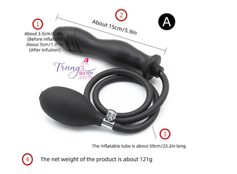 Black Inflatable Soft Silicone Waterproof Multi Function Toy — hình 5