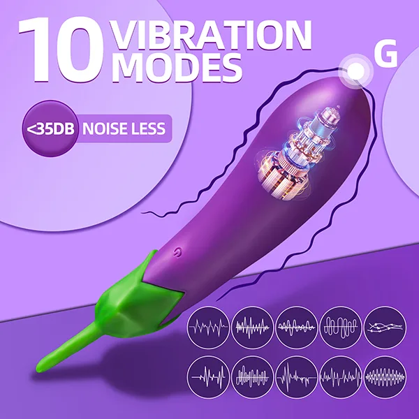 Wistone Aeggplant 10 Modes Purple Vibrating Masturbation Toy — hình 5