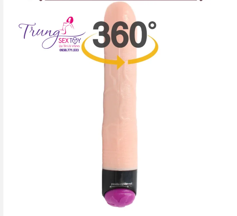 Handheld Silicone Rotating Vibrating Realistic Dildo — Powerful 360 Rotation & Vibration for Maximum Stimulation