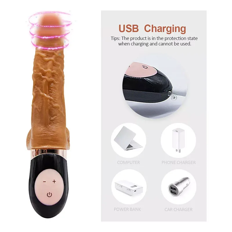 Wanle Multi-Mode Vibrating Rotating Dildo Toy — hình 6