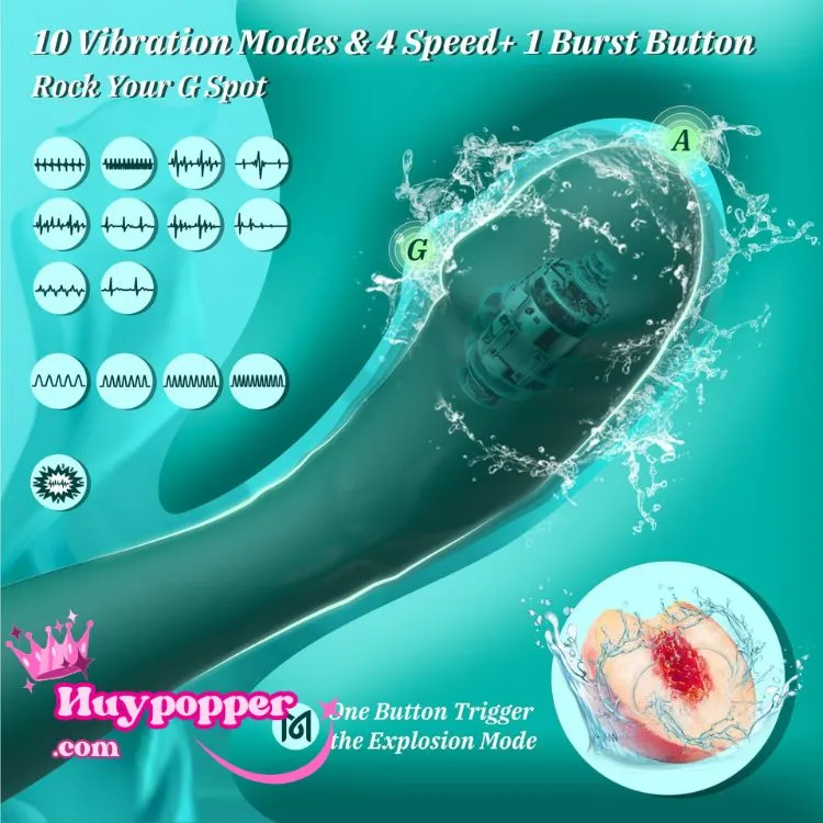 Powerful Whale Blue High-End Vibrating Dildo 10 Modes — hình 4