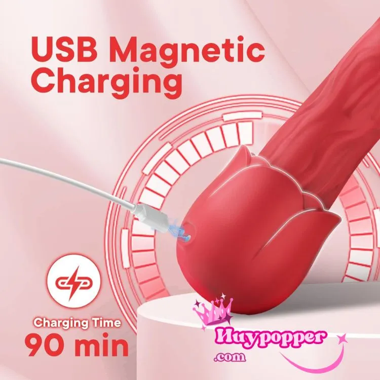 Rose Vibrating Handheld Silicone Dildo Waterproof — Superior Features for an Unforgettable Experience