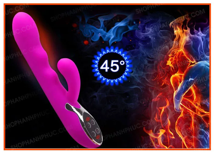 Prety Lover Premium Heating Vibrating Silicone Dildo — hình 3