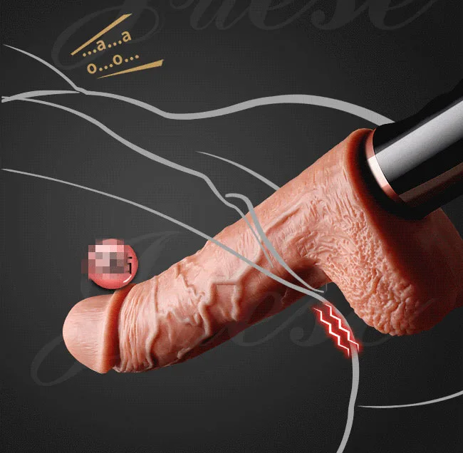 JewSn Premium Heating Vibrating Silicone Realistic Dildo — hình 4