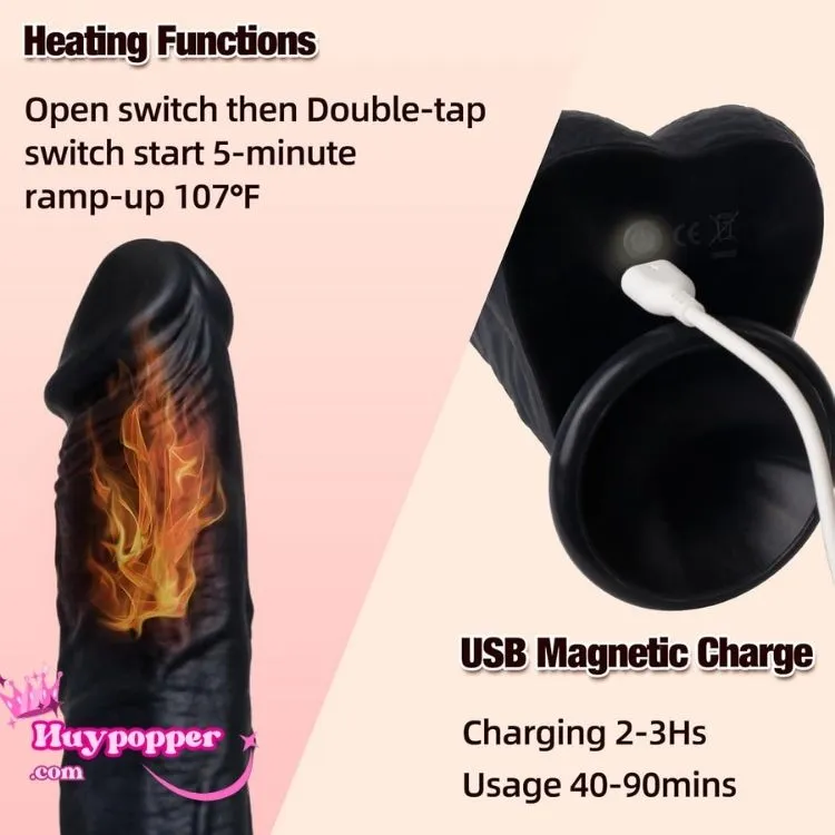 African Style Vibrating Automatic Dildo 21cm Heating 42 — hình 4