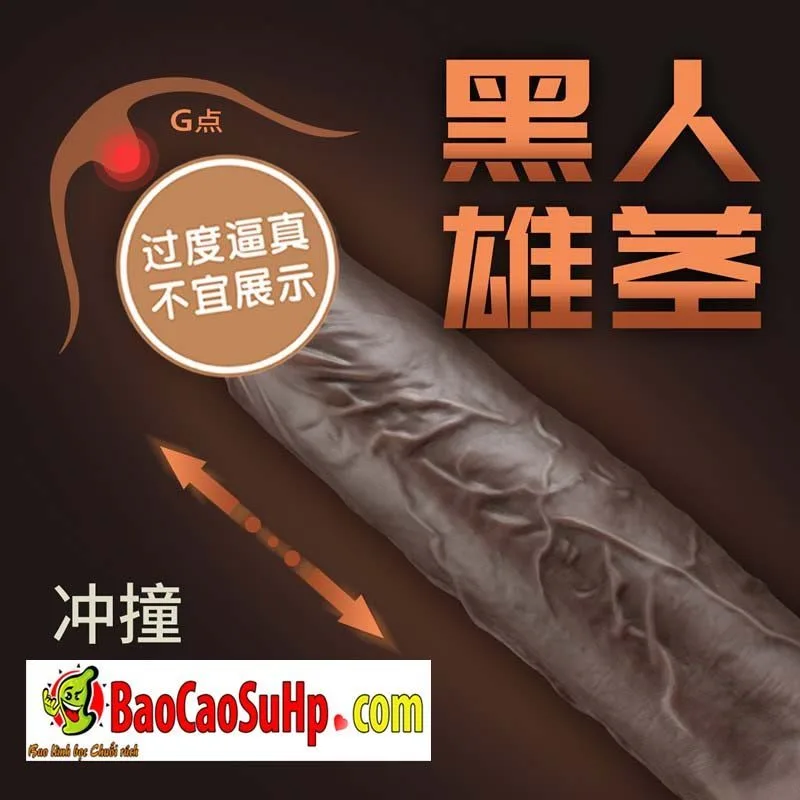 Black Male Stack solid silicone warrior dildo big size — hình 2