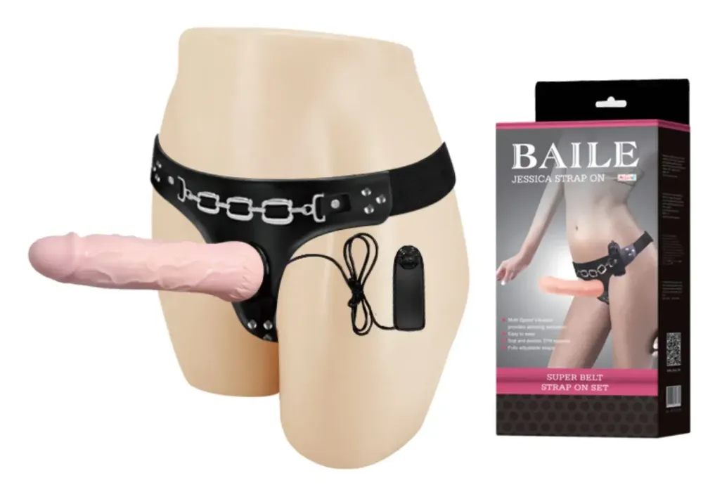 DC65E Strap On Vibrating Ribbed Realistic Silicone Dildo — Powerful Multi-Speed Vibration for Intense Orgasms