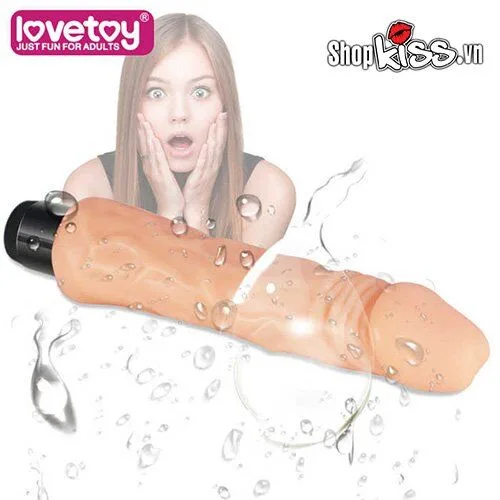 Real Feel Vibrating Dildo Soft Ribbed Waterproof — hình 4