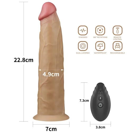 DV27A Wall-Mount Dual Mode Rotating Vibrating Silicone Dildo — Specifications at a Glance