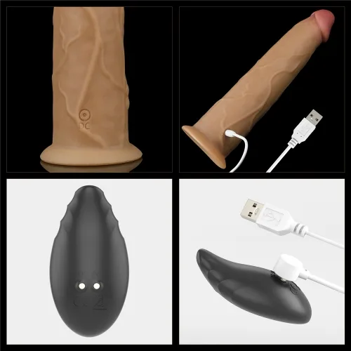 DV27A Wall-Mount Dual Mode Rotating Vibrating Silicone Dildo — hình 4