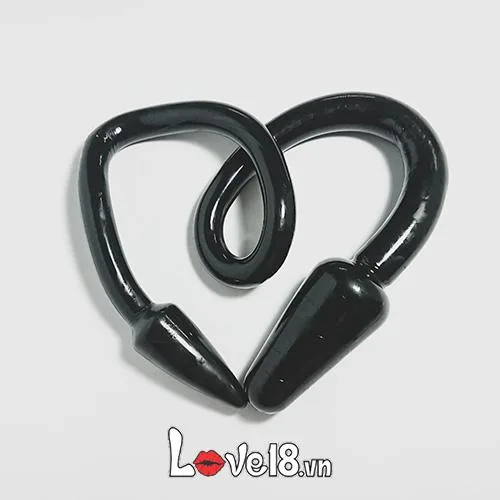 FAAK Double Head Black Silicone Vibrator Lesbian Couple Toy — hình 2