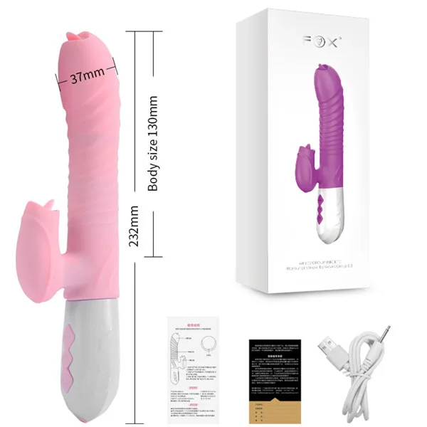 Fox Dual-Ended Rimming Vibrator 10 Modes Waterproof Quiet — Perfect for Solo Play & Couples