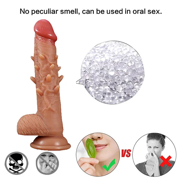 Silicone Wall Mount Spiked Dildo Realistic Female Toy — hình 7