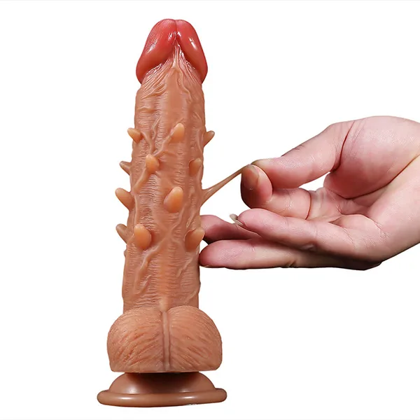 Silicone Wall Mount Spiked Dildo Realistic Female Toy — hình 11