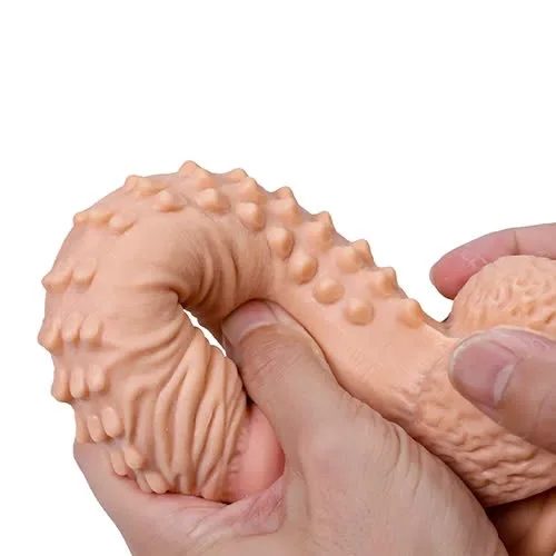 Soft Beaded Wall Mount Dildo 23x4cm TPE G-Spot Massager — Unique Design with Enhanced Stimulation