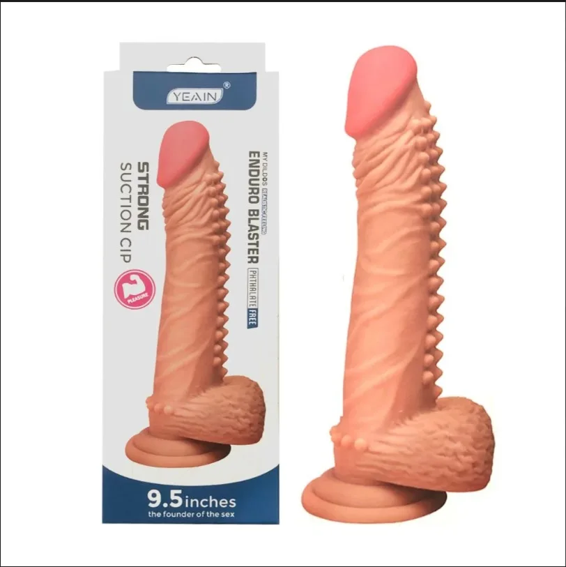 Soft Beaded Wall Mount Dildo 23x4cm TPE G-Spot Massager — This innovative adult toy combines a sleek modern style