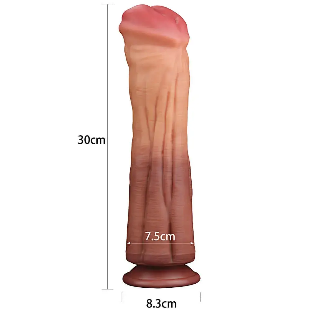 DV68R 30cm Platinum Silicone Giant Dildo Strong Suction Base — Unmatched Size and Power