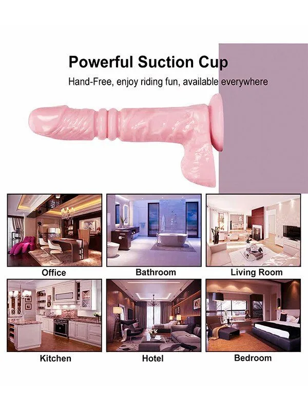 Suction Base Silicone Dildo Soft Flexible Masturbator 18cm — hình 5