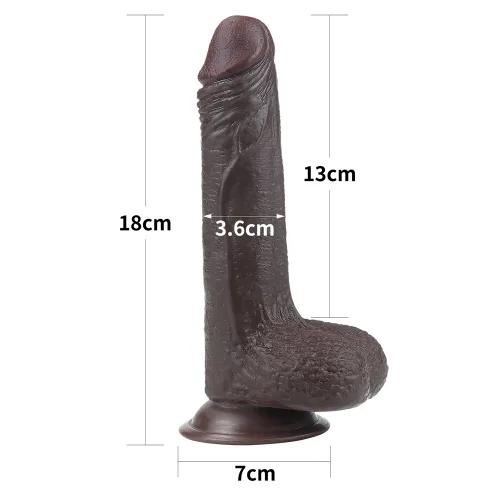 Black Wall Mount Realistic Silicone Suction Dildo 7inch — hình 2