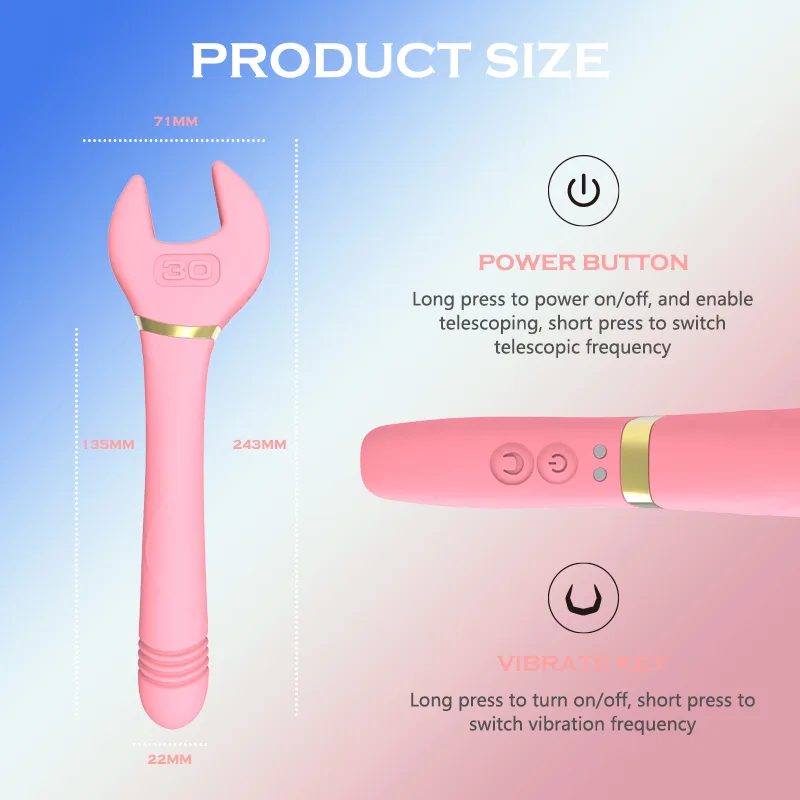Rockchip 10-Mode Vibrating Thrusting Wrench Dildo — Technical Specifications