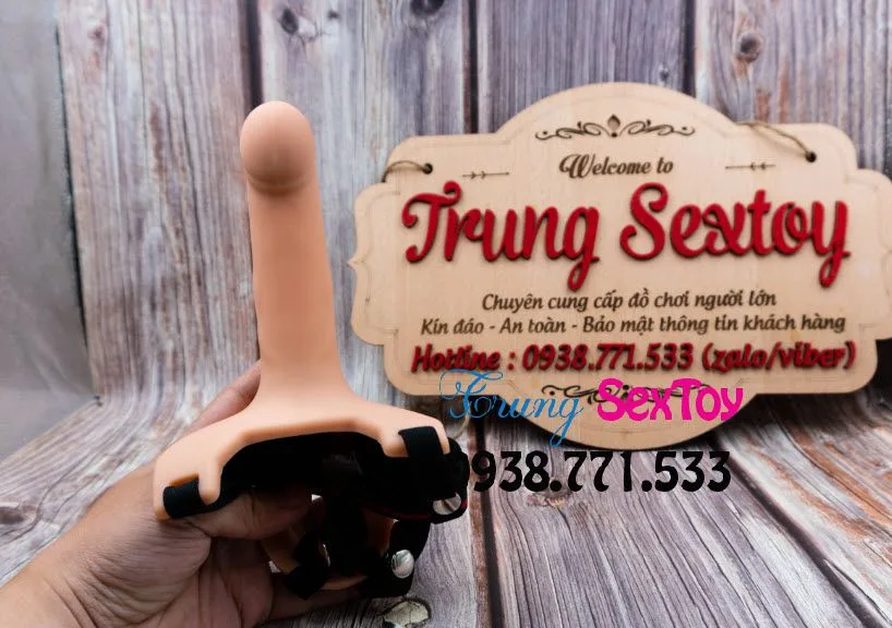 Realistic Hollow Strap-On Silicone Dildo 14cm Flexible Male — hình 4