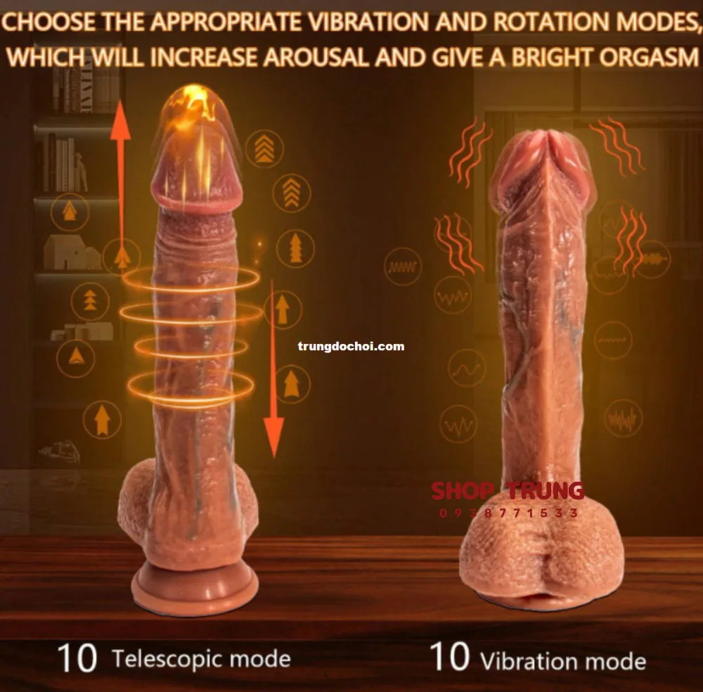 App-Controlled 10-Mode Realistic Thrusting Vibrating Dildo — hình 5