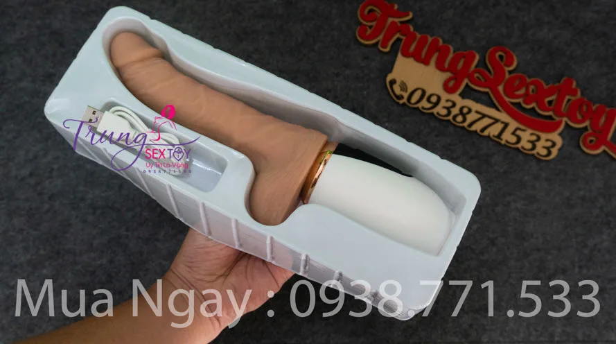 Realistic Soft Handheld Rechargeable Vibrating Dildo — hình 4