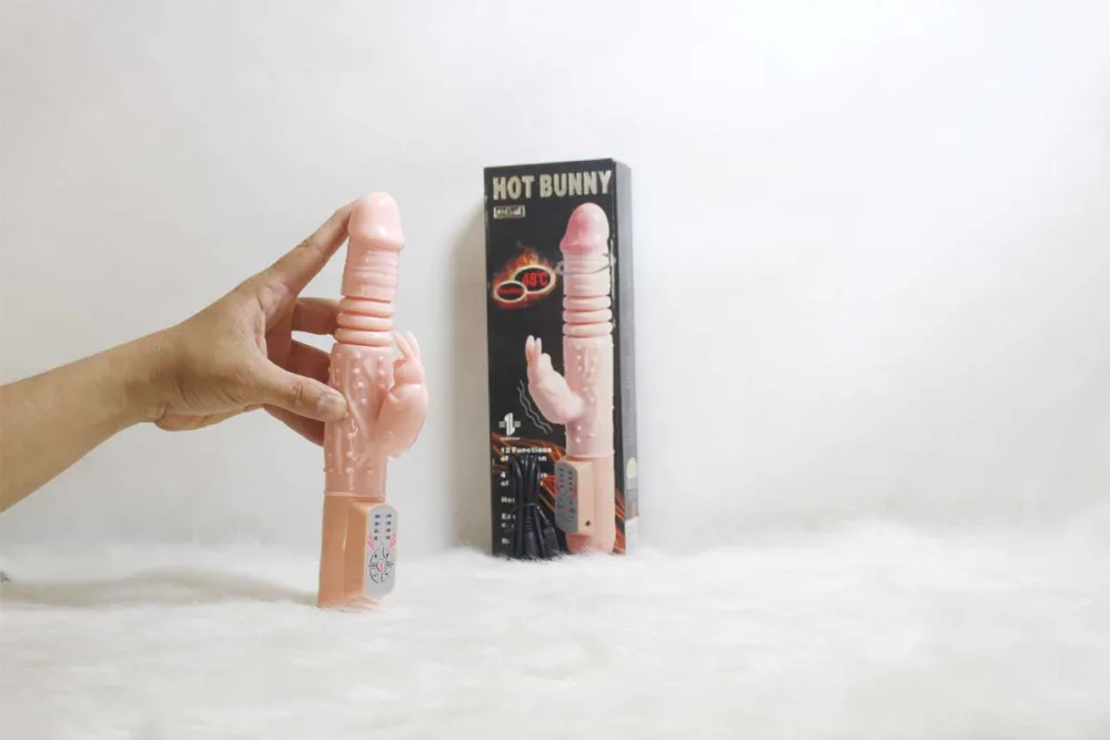 Hot Bunny Heated Vibrating Thrusting Silicone Dildo 24cm — hình 3