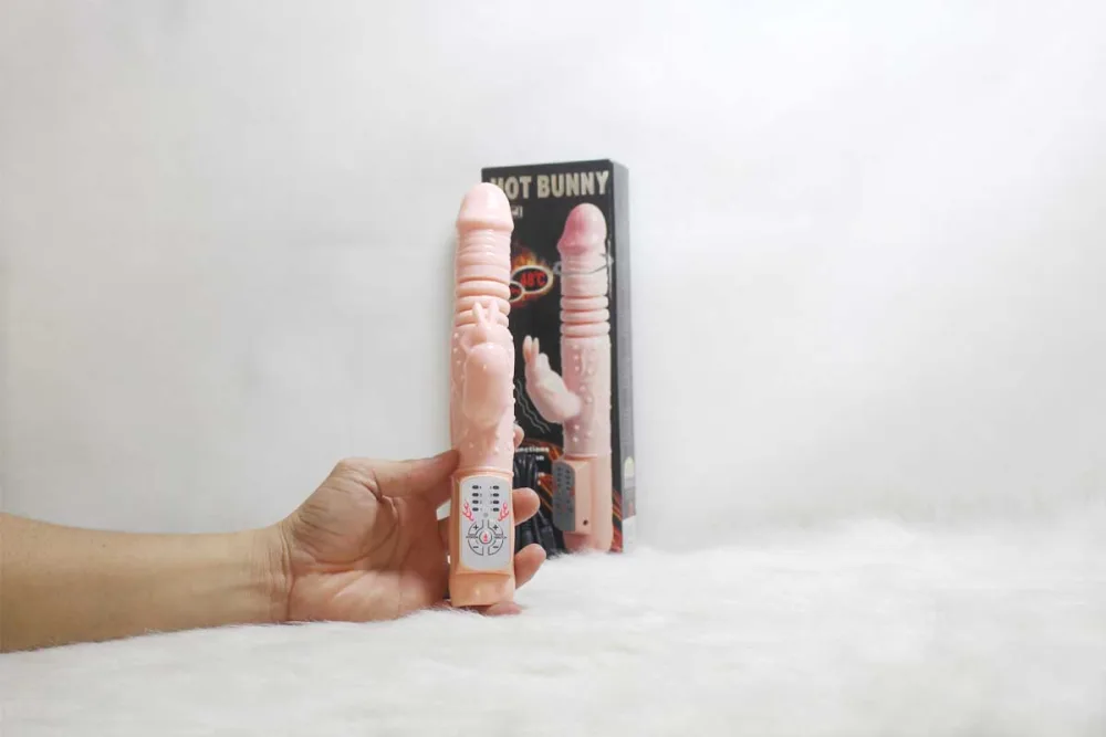 Hot Bunny Heated Vibrating Thrusting Silicone Dildo 24cm — Unique Design for Enhanced Sensitivity