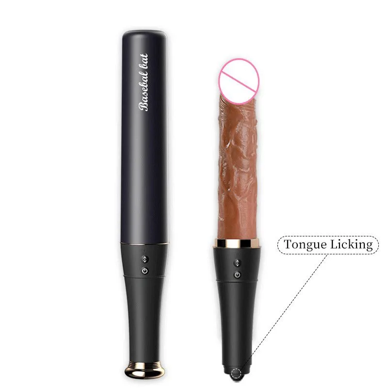 Baseball Bat Vibrator Thrusting Licking Discreet Toy — Multi-Function Sensations: Vibrate, Thrust, Lick