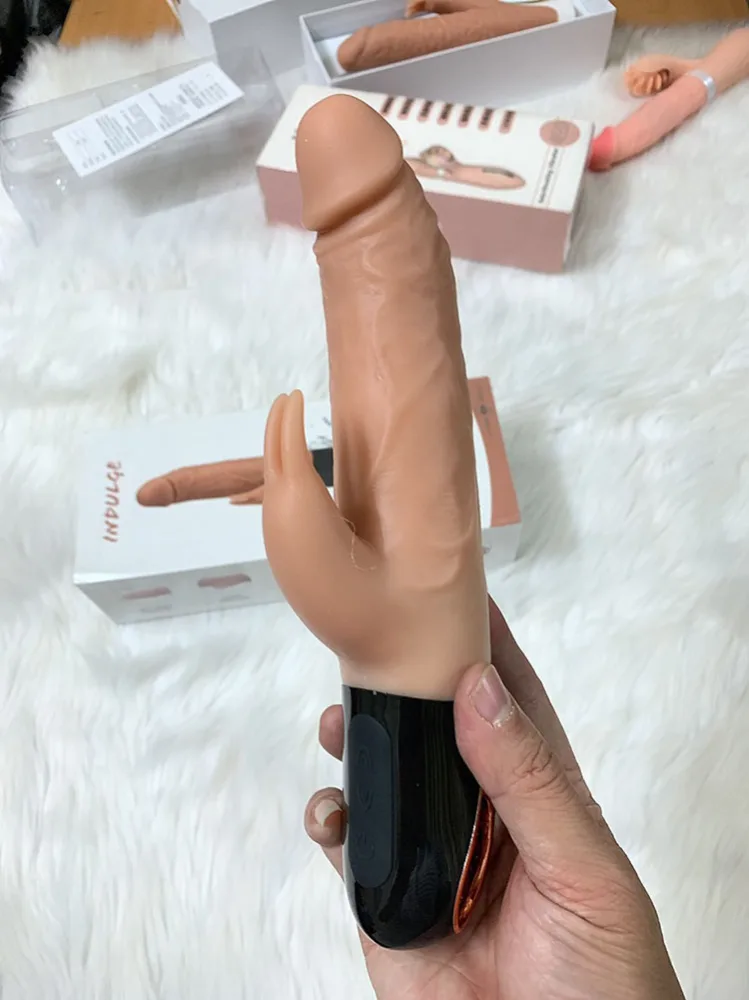 Powerful Thrusting Heating Vibrating Silicone Dildo 24.5cm — hình 7