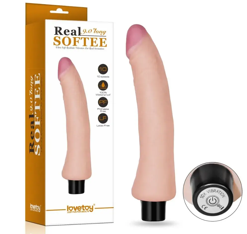 DV55D Ultra Soft TPE Vibrating Realistic Dildo