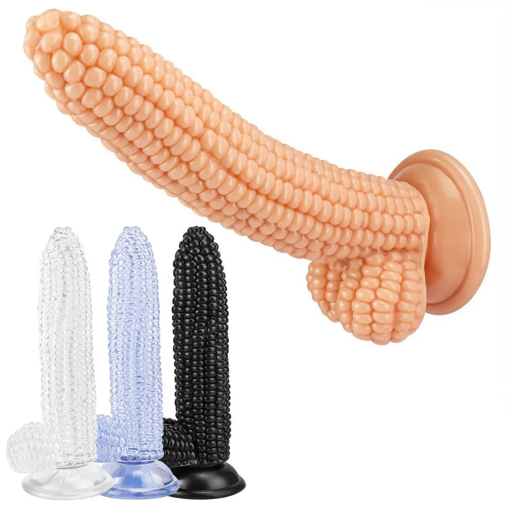 Corn Shaped Silicone Dildo Wall Mounted Natural Texture — Outstanding Features and Specifications