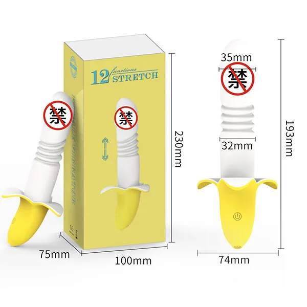 STRETCH Banana-Shaped 12-Mode Warming Vibrating Silicone — Premium Features for Ultimate Satisfaction