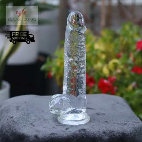 21cm Transparent Wall-Mount Dildo Pure Soft Silicone — Perfect Size to Satisfy Your Desire