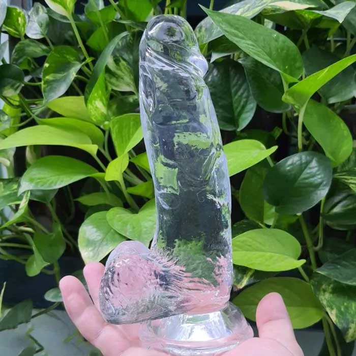 Transparent Wall-Mount Dildo Realistic Size No Vibration — Transparent Wall-Mount Dildo – The Height of Satisfaction