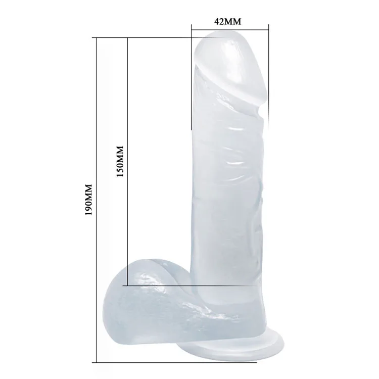 Transparent Wall-Mount Dildo Realistic Size No Vibration — Key Features