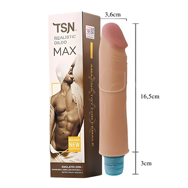 TSN MAX Soft Silicone Realistic Dildo 19.5x3.6cm — hình 6