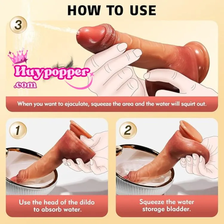 Realistic Ejecting Dildo – Soft Waterproof Silicone Design — hình 10