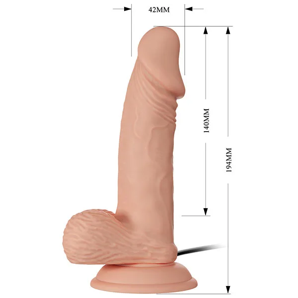 Zebulon 7.6 Inch Soft Silicone Multi-mode Vibrating Dildo — hình 11