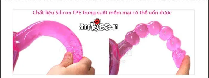 Double Pleasure 2-Prong Vibrator G Spot Anal Silicone Toy — hình 3