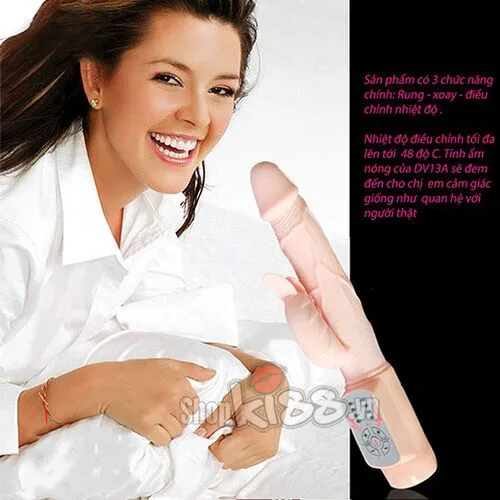 DV13A Remote-Controlled Rotating Heating Vibrating Dildo — hình 5
