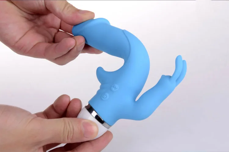 Joko Silicone Vibrator with Rotating Function Blue Pink — hình 5