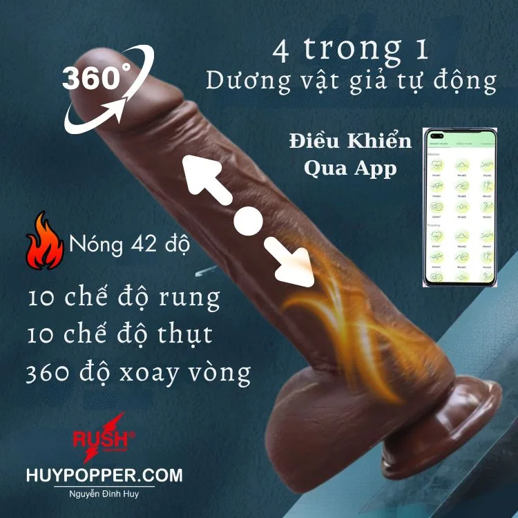 Black App Control Automatic Thrusting Vibrator Silicone — Convenient Control and Compatibility