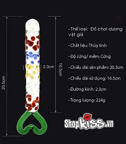 Glass Heart Handle Dildo Beads Clitoral G-Spot Stimulation — Versatile Use for Diverse Audiences